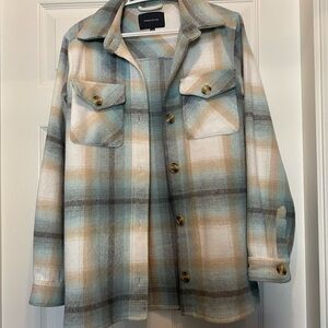 Plaid Button-Up Jacket